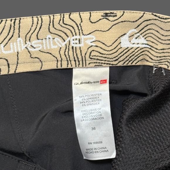 Quiksilver Hybrid Performance Shorts Black Anthracite Size 36 NWT - Picture 8 of 9